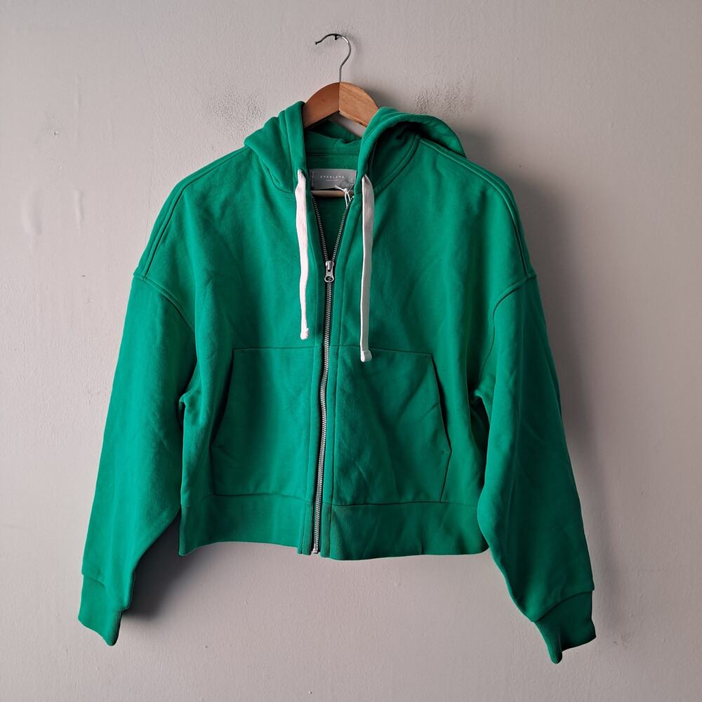 NWT Everlane Track Organic Cotton Hoodie Zip Sweatshirt Mint Green Womens Sz XXS - Picture 4 of 11